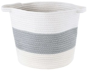 Καλάθι - Κασπώ Kefalonia 20320 Φ30x30cm Grey-White GloboStar 100% Cotton