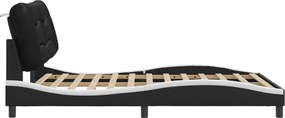 vidaXL Πλαίσιο κρεβατιού χωρίς Στρώμα Hvar Μαύρο/Λευκό 120x200εκ Συνθ. Δέρμα