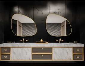Stewehome Ασύμμετρος καθρέφτης τοίχου από γυαλί 75x55 cm