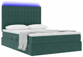 vidaXL Κρεβάτι με αποθηκευτικό χώρο και LED 140 x 200 cm Βελούδο