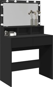 vidaXL Μπουντουάρ με LED Μαύρο 80x41x144,5 εκ.