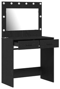 vidaXL Κομοδίνο Μαύρη δρυς 78.5 x 41 x 135 εκ Επεξεργασμένο ξύλο