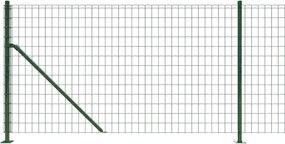 vidaXL Συρματόπλεγμα Περίφραξης Πράσινο 1,1 x 25 μ. με Βάσεις Φλάντζα