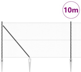 vidaXL Γκρι 1.4x10 μ Ατσάλινος Φράκτης