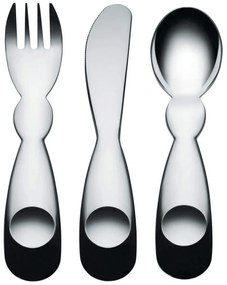 Μαχαιροπίρουνα Παιδικά Alessini (Σετ 3Τμχ) AM41S3 Inox Alessi 3 τμχ Stainless Steel