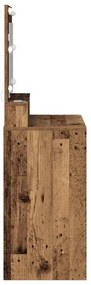 vidaXL Τραπέζι Μακιγιάζ με ράφι Παλαιό ξύλο 79 x 41 x 135 cm