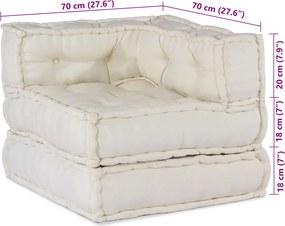 vidaXL Μονάδα Μοντέρνου Καναπέ 2 pcs Κρεμ 140 x 70 x 56 εκ. Ύφασμα
