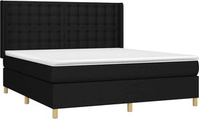 vidaXL Κρεβάτι Boxspring με Στρώμα Μαύρο 160x200 εκ. Υφασμάτινο
