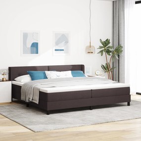 vidaXL Κρεβάτι με ελατήρια Σκούρο Καφέ 200 x 200 cm Ύφασμα και αφρός