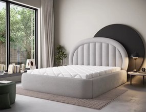 Επενδυμένο κρεβάτι Circle-140 x 200-Εκρού