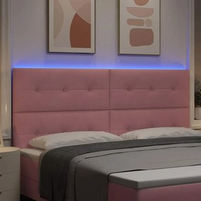 vidaXL LED κεφαλάρι Ροζ Βελούδο