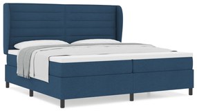vidaXL Κρεβάτι με στρώμα Μπλε 200x200 εκ Υφάσματος