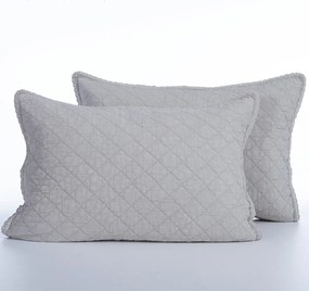 Ζεύγος Μαξιλαροθήκες Καπιτονέ (52x72) Nef-Nef Homeware Serenity Bruno Silver