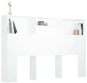 vidaXL Κεφαλάρι Με Αποθηκευτικό Χώρο Λευκό 160 x 19 x 103,5 εκ.
