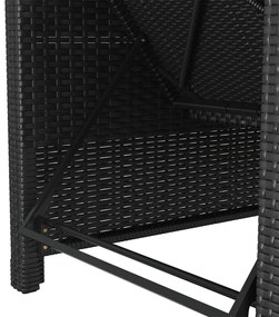 vidaXL Ξαπλώστρα Μαύρη από Συνθετικό Ρατάν με Λευκό Κρεμ Μαξιλάρι