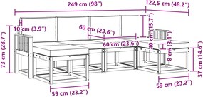 vidaXL Σειρά Καναπέ Εξωτερικού 6 pcs Λευκό και Κρεμ Πολυεστέρας