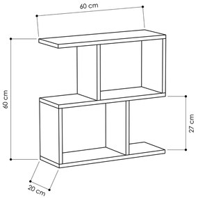 Βοηθητικό τραπεζάκι Homemania Megapap χρώμα μαύρο 60x20x60εκ.