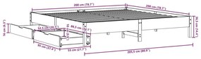 Σκελετός Κρεβ. Χωρίς Στρώμα Καφέ Κεριού 200x200 εκ Μασίφ Πεύκο - Καφέ