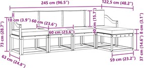 vidaXL Σειρά Καναπέ Εξωτερικού με μαξιλάρι 5 pcs Λευκό και Μπεζ