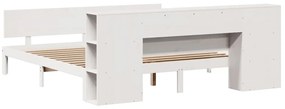 vidaXL Κρεβάτι Βιβλιοθήκη Χωρίς Στρώμα 200x200 εκ Μασίφ Ξύλο Πεύκου