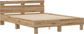 vidaXL Σκελετός Κρεβατιού Artisan Oak 150 x 200 cm Επεξεργασμένο Ξύλο