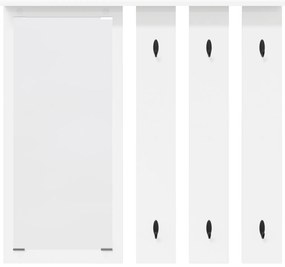 vidaXL Τοίχου Κρεμάστρα Λευκό 84 x 10 x 80 εκ. Επεξεργασμένο ξύλο