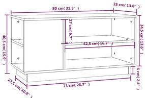 ΈΠΙΠΛΟ ΤΗΛΕΟΡΑΣΗΣ ΚΑΦΕ ΜΕΛΙ 80X35X40,5 ΕΚ ΑΠΟ ΜΑΣΙΦ ΞΥΛΟ ΠΕΥΚΟΥ 814407