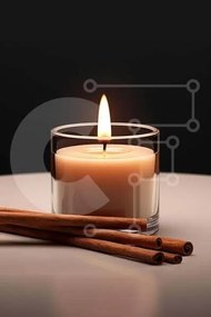 Intra Συλλεκτικό Ξύλινο Παζλ Plywood  4mm - Κεριά και ξυλάκια κανέλας στο τραπέζι Σε Ξύλινο Κουτί - Διαστάσεις Puzzle: 10x10 cm – 25 κομμάτια