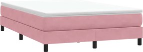 vidaXL Κρεβάτι Boxspring με Στρώμα Ροζ 160x210 εκ. Βελούδινο