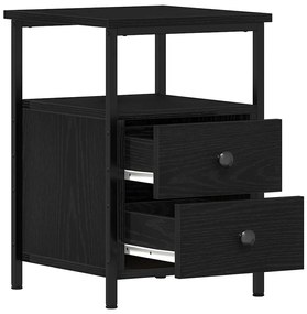 vidaXL Κομοδίνα 2 τεμ. Μαύρη Δρυς 34x35,5x50 εκ. από Τεχνητό Ξύλο