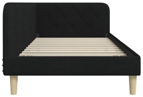 vidaXL Κρεβάτι Γωνίας Μαύρο 100 x 200 cm ύφασμα