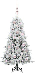 vidaXL Τεχνητό Χριστουγεννιάτικο Δέντρο με Άξονα με βάση Λευκό 120 cm