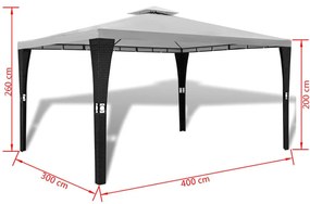 Κιόσκι με Σκίαστρο Λευκό Κρεμ 3 x 4 μ. - Κρεμ