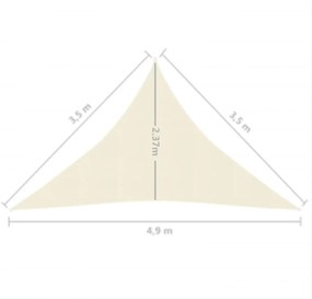 Πανί Σκίασης Κρεμ 3,5 x 3,5 x 4,9 μ. από HDPE 160 γρ./μ² - Κρεμ