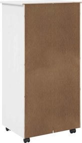 vidaXL Κινητό Ντουλάπι 53 x 39 x 103 cm Στερεό ξύλο πεύκου Λευκό