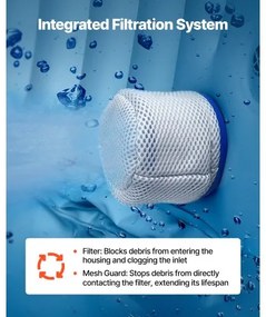 VEVOR Inflatable Hot Tub 4 to 6 Person 1850 x 660mm Square Portable Outdoor Spa