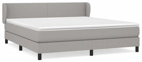 vidaXL Κρεβάτι Boxspring με Στρώμα Ανοιχτό Γκρι 180x200 εκ. Υφασμάτινο