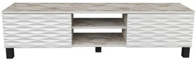 Έπιπλο Τηλεόρασης Lukas 322RTC2151 150x35x40,3cm Marble Effect White