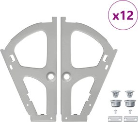 vidaXL Αγκώνας ανατροπής 12 τμχ. 235 x 155 x 30 mm Ασημί Σίδερο