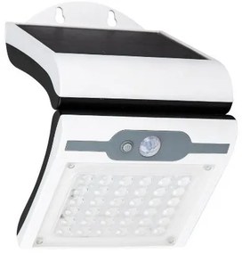 Ηλιακό Φωτιστικό Τοίχου Αισθητήρα PIR 20W 6000K ABS Λευκό 6632 Spotlight-6632-Λευκό 6632