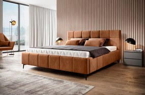 Επενδυμένο κρεβάτι Campel-Portokali-160 x 200