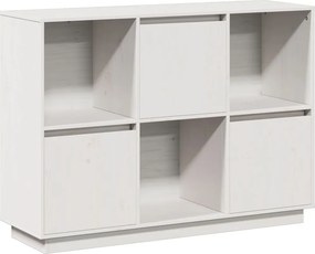 vidaXL Ντουλάπι Λευκό 110,5 x 35 x 80 εκ. από Μασίφ Ξύλο Πεύκου