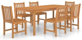 vidaXL Σετ Τραπεζαρίας Κήπου 7 Τεμαχίων από Μασίφ Ξύλο Teak
