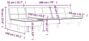 ΚΑΝΑΠΕΣ ΚΡΕΒΑΤΙ ΓΩΝΙΑΚΟΣ ΣΚΟΥΡΟ ΓΚΡΙ 255X140X70 ΕΚ. ΥΦΑΣΜΑΤΙΝΟΣ 3157257