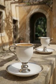 Stewehome Σετ πορσελάνινων φλιτζανιών καφέ για 2 άτομα λευκό Λευκό