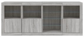 vidaXL Μπουφές με LED Γκρι Sonoma 164 x 37 x 67 εκ.