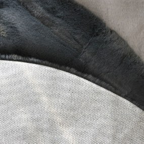 Στρογγυλό Xαλί Γούνινο (Φ100) Ravelia Fluffy Dark Grey