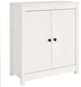 vidaXL Συρταριέρα Λευκή 70 x 35 x 80 εκ. από Μασίφ Ξύλο Πεύκου