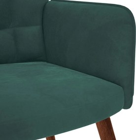 vidaXL Πολυθρόνα Relax Σκούρο Πράσινο Βελούδινη