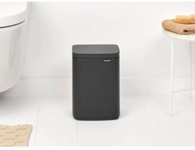 Κάδος Brabantia Bo Small 1008866, 4 L, Ομαλό και αθόρυβο άνοιγμα, Αντιολισθητική βάση, Ορυκτή επίστρωση, Σκούρο γκρι